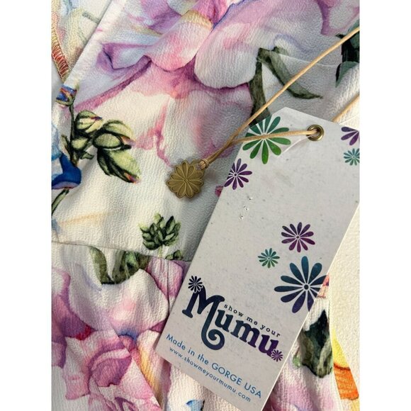 Show Me Your Mumu Women's Ibiza Mini Dress Low cut Large Fits Medium NWT - Picture 6 of 7